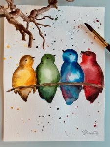 Vogelhochzeit (Aquarell)