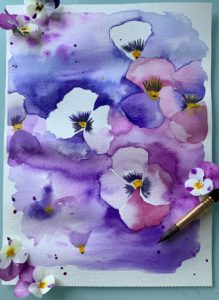 Stiefmütterchen (Aquarell)