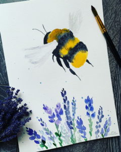 Bee happy (Aquarell)