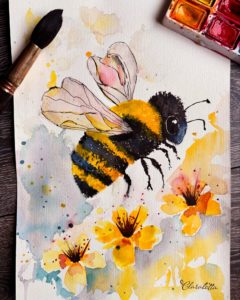 "BeeYoutiful" (Aquarell)