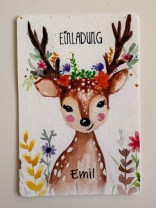 "Einladung Bambi" (Aquarell)