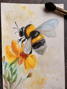 "Bee happy" (Aquarell)